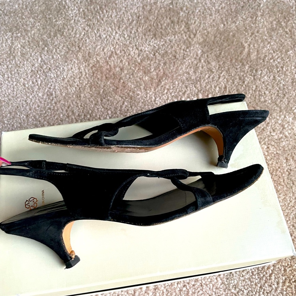 Pied a Terre Black Suede strappy sandals. Size 39